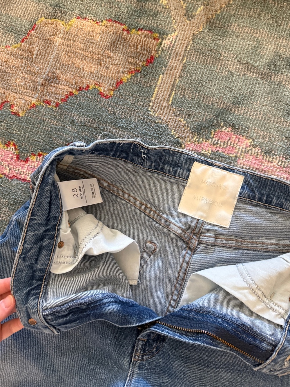 MOTHER Light Blue Straight Leg Jeans - Picture 6 of 6